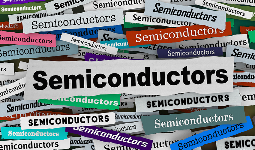 Semiconductors News Headlines Update Information Technology Chip Shortage 3d Illustration