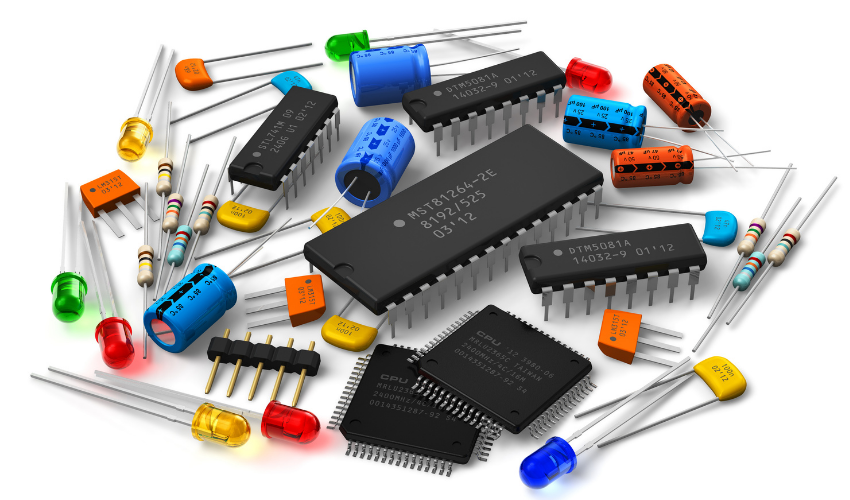 pile of electronic components