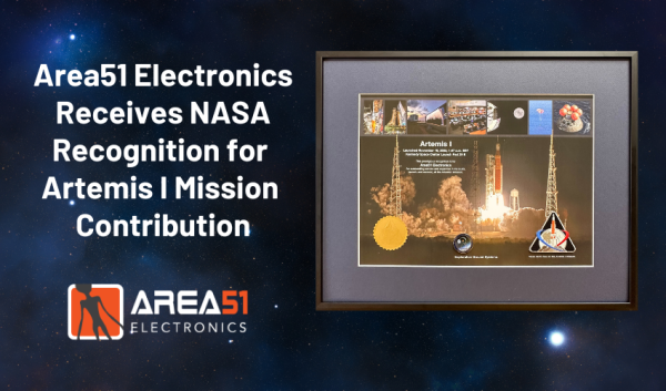 Area51 Electronics Recognized by NASA for the Artemis I Mission